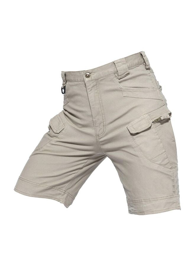 Solid Pocket Detail Pants Khaki 