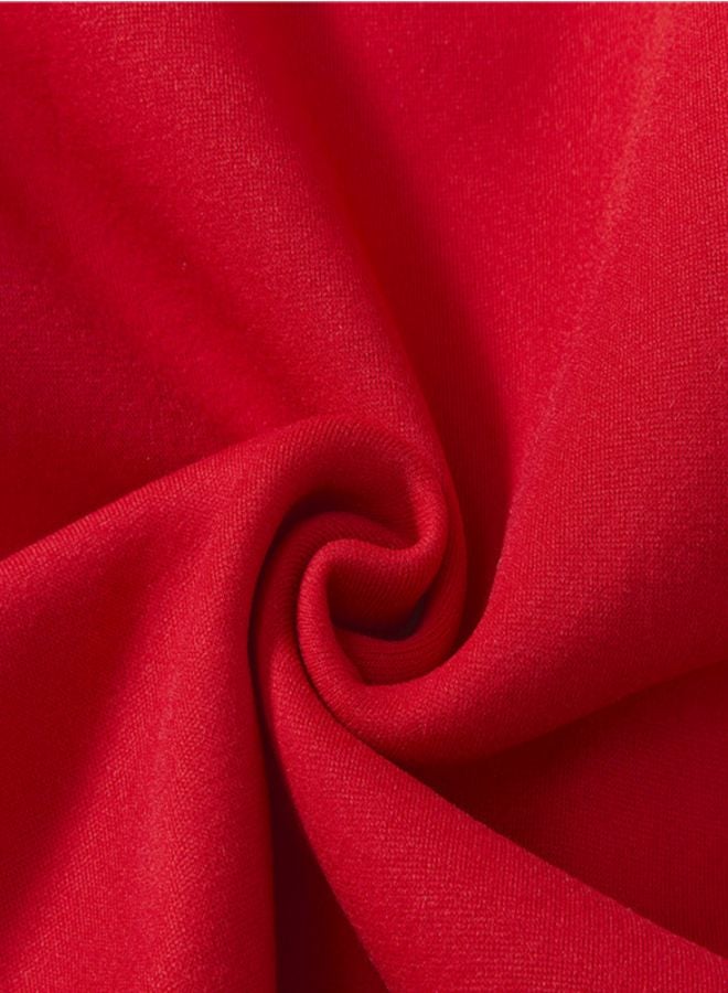 هودي مزين بجيبين أحمر/أبيض - Image 3