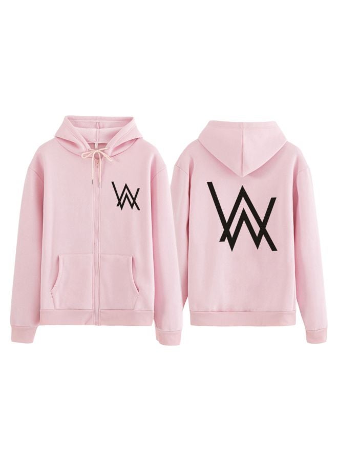 Dual Pocket Detail Hoodie Pink/Black - Image 1