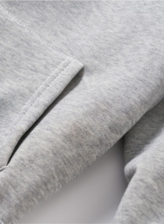 Dual Pocket Detail Hoodie Grey/Black - Image 3