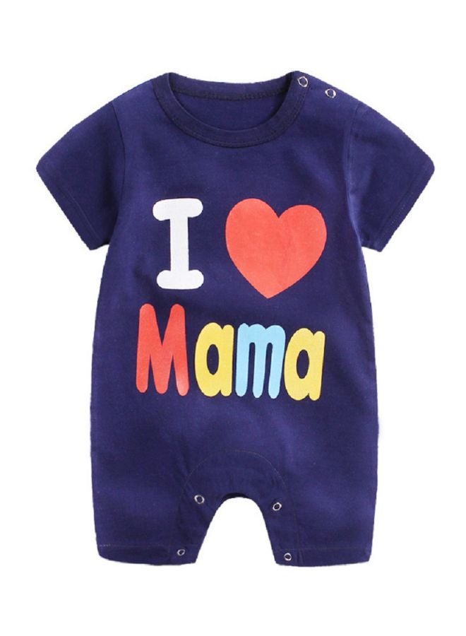 A Love Mama Printed Jumpsuit Dark Blue/Red/White 