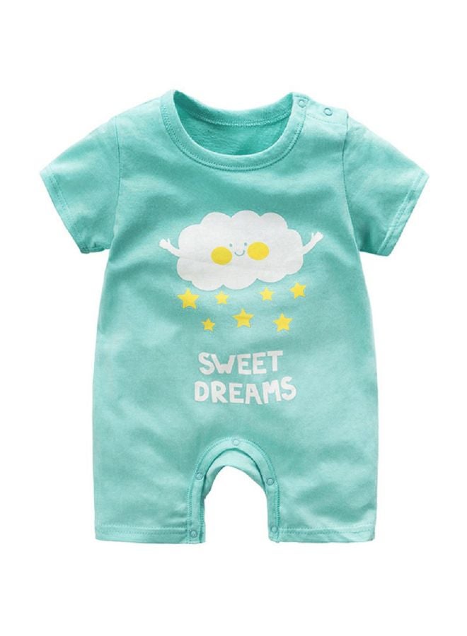 Sweet Dreams Printed Jumpsuit Light Blue/White  - Image 1