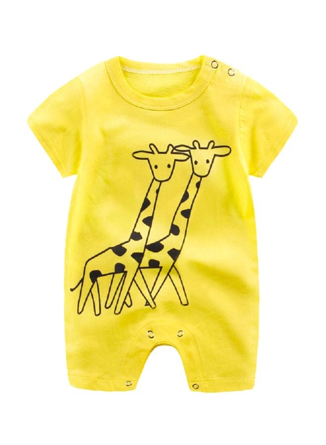 Giraffe Printed Jumpsuit Yellow/Black  - Image 1