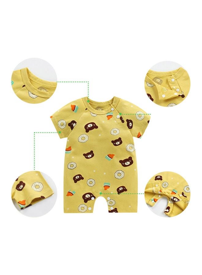 Cartoon Printed Jumpsuit Yellow/Brown/Blue  - Image 2