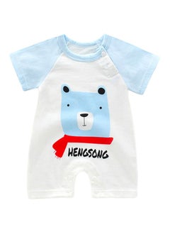 Cartoon Printed Jumpsuit White/Red/Blue