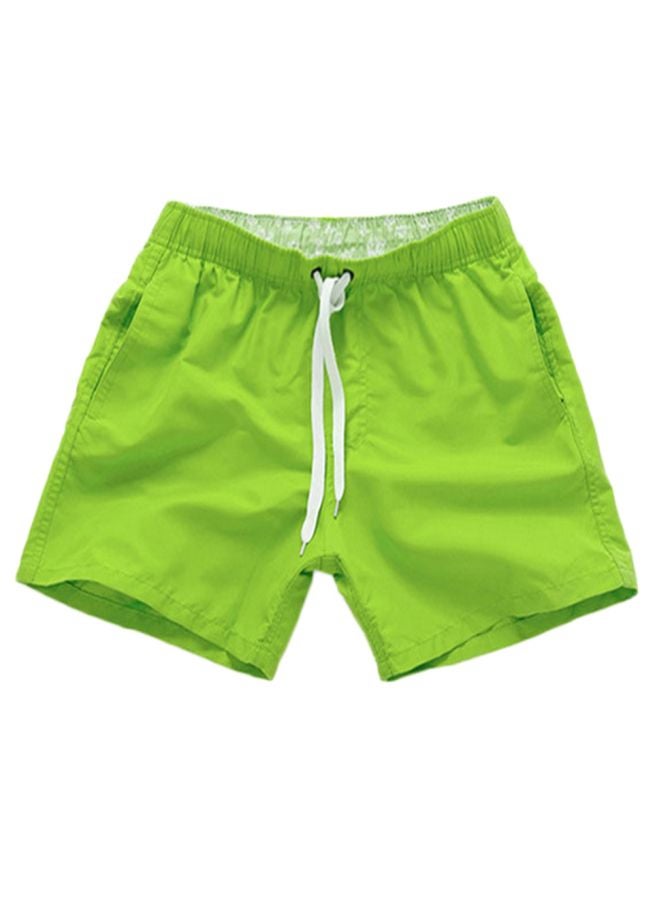 Solid Drawstring Shorts Emerald Green - Image 1