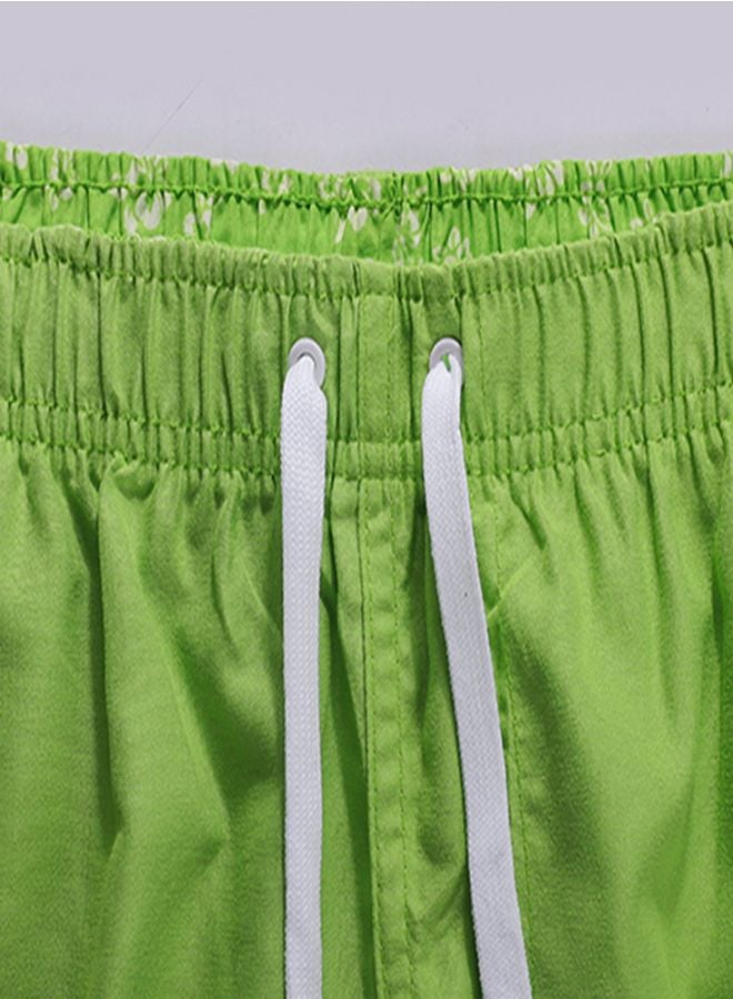 Solid Drawstring Shorts Emerald Green - Image 4
