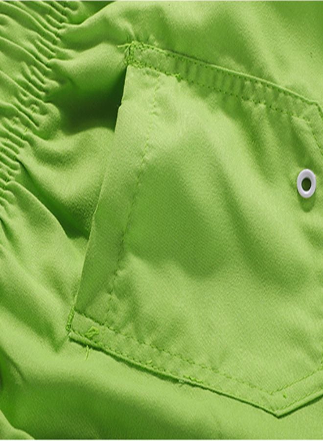 Solid Drawstring Shorts Emerald Green - Image 5