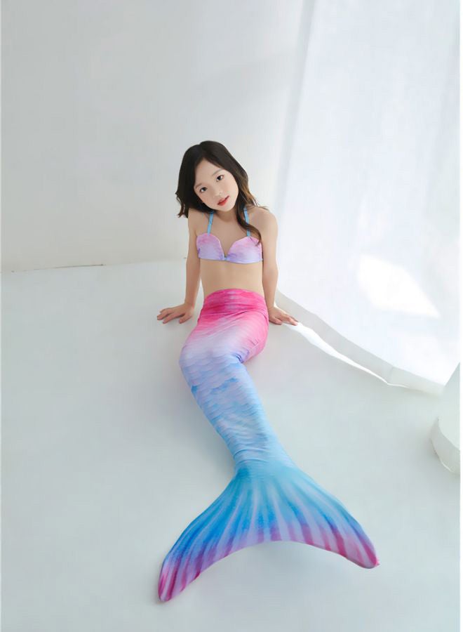 Mermaid Bikini Top And Bottom Set Pink/Blue - Image 4