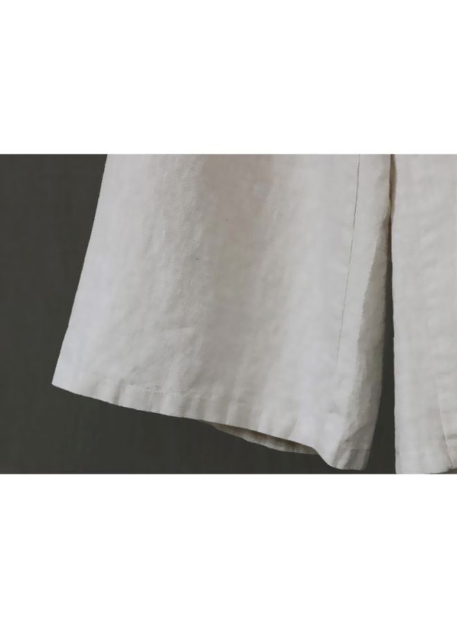 Solid Wide-Leg Trousers White  - Image 2