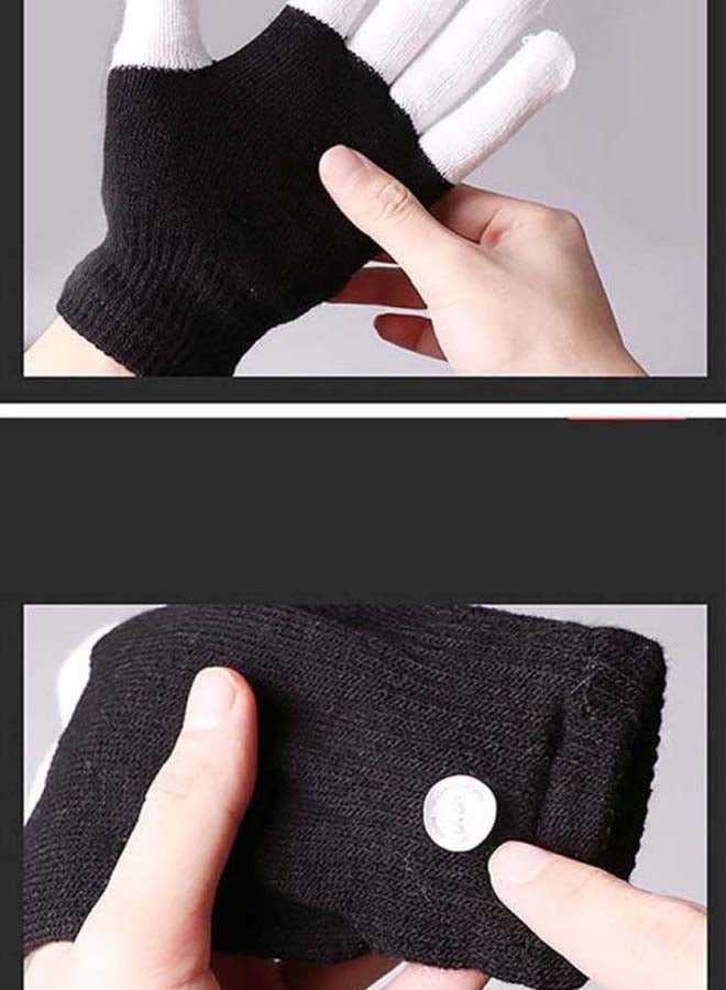 LED Luminous Gloves Black/White - Image 2