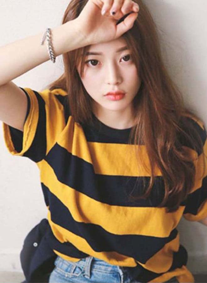 Stripe Pattern T-Shirt Black/Yellow - Image 3