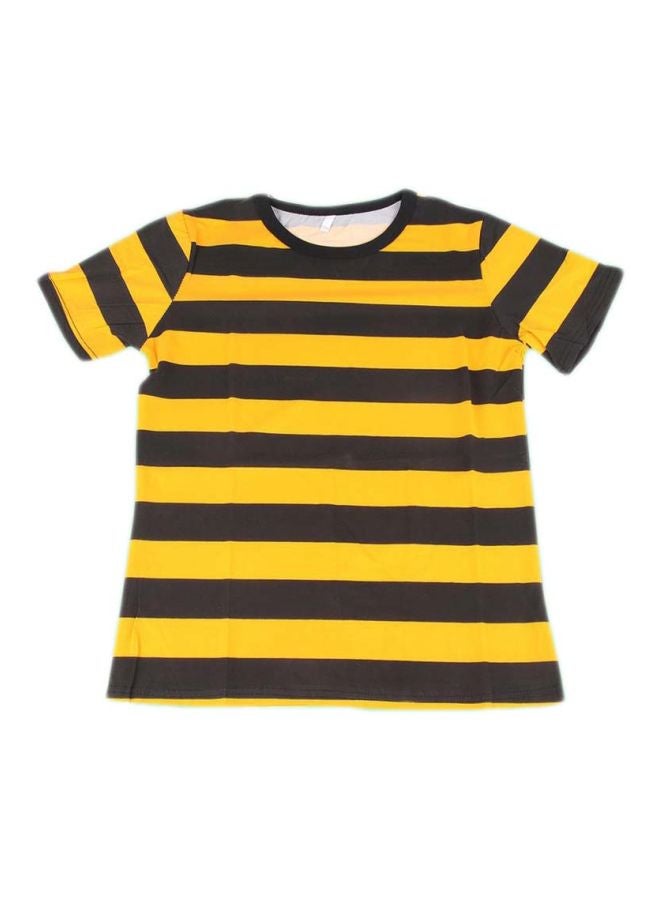 Stripe Pattern T-Shirt Black/Yellow - Image 1