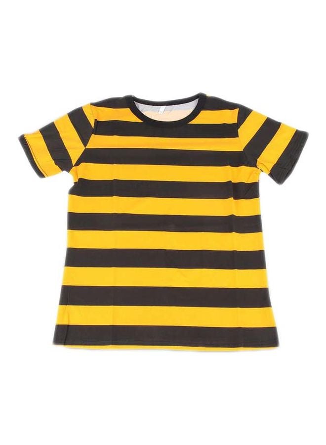 Stripe Pattern T-Shirt Black/Yellow - Image 1