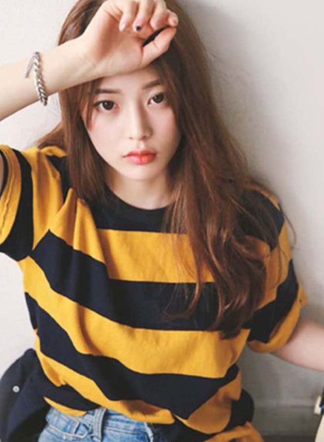 Stripe Pattern T-Shirt Black/Yellow - Image 4