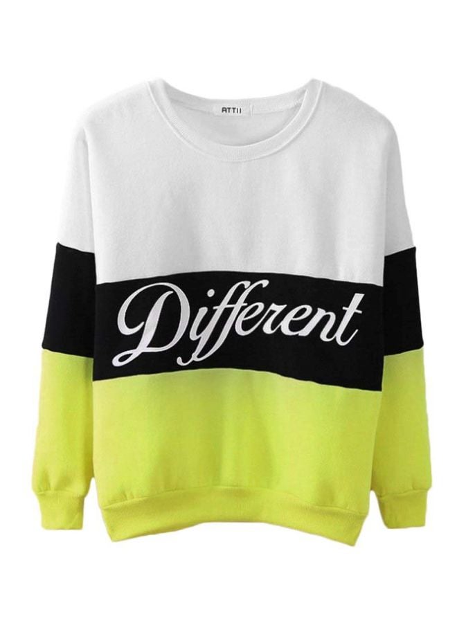 كنزة صوفية بكتل ملونة أبيض/أسود/أخضر - Image 1