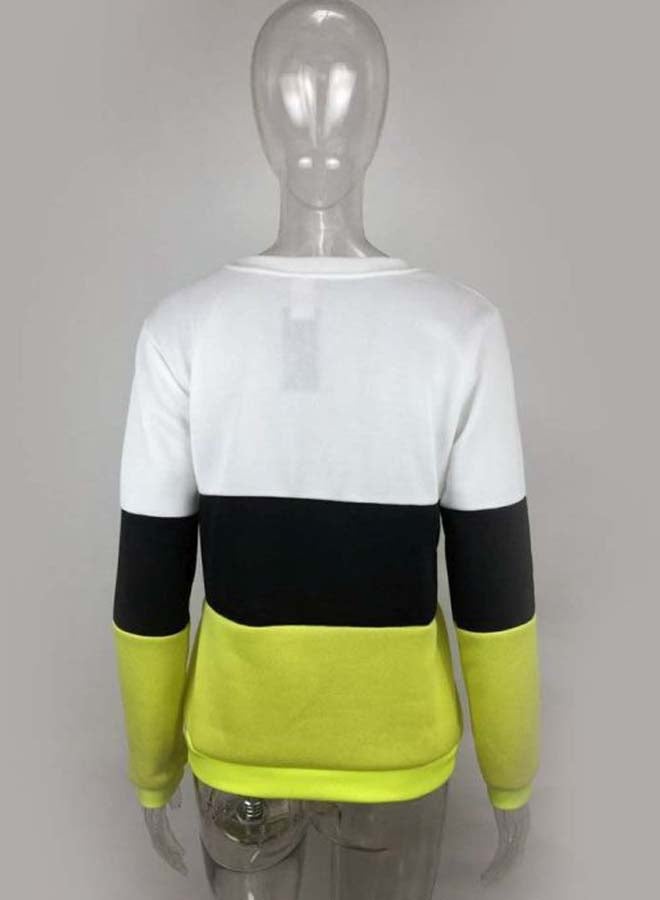 كنزة صوفية بكتل ملونة أبيض/أسود/أخضر - Image 2