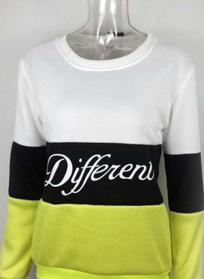 كنزة صوفية بكتل ملونة أبيض/أسود/أخضر - Image 3