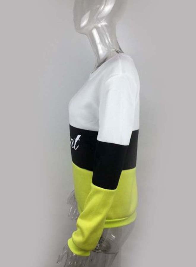 كنزة صوفية بكتل ملونة أبيض/أسود/أخضر - Image 4