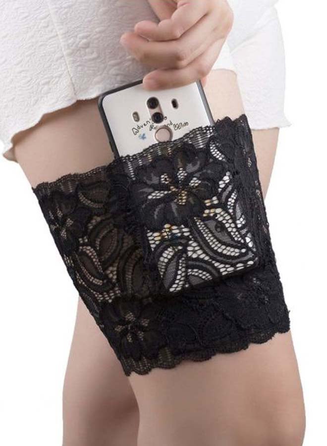 Lace Detailed Thigh Stocking Black - Image 3