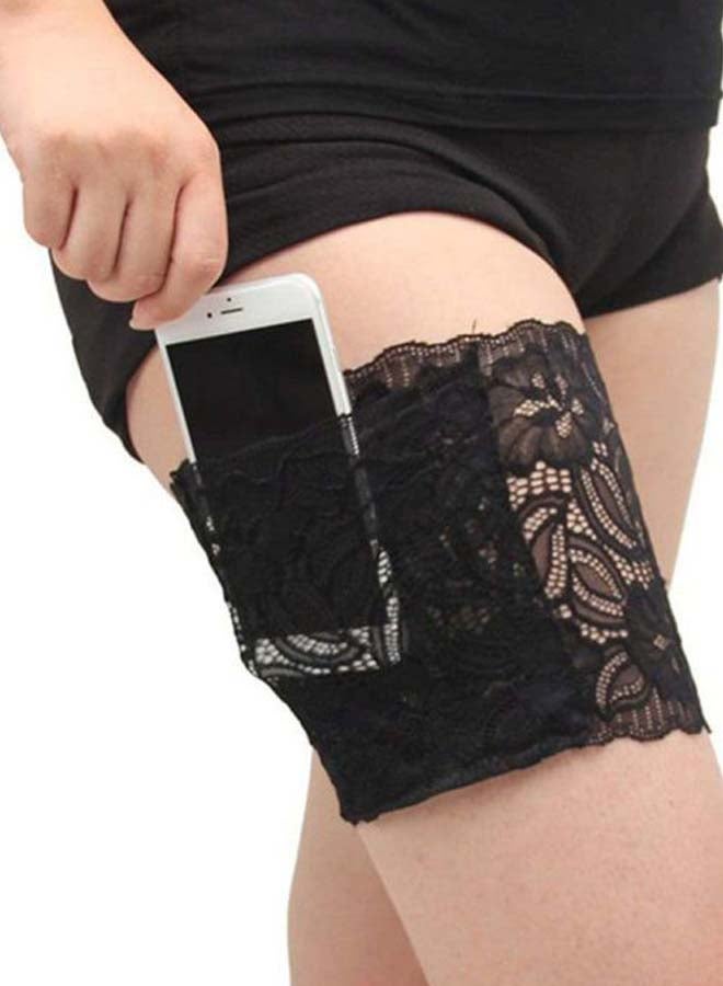 Lace Detailed Thigh Stocking Black - Image 2