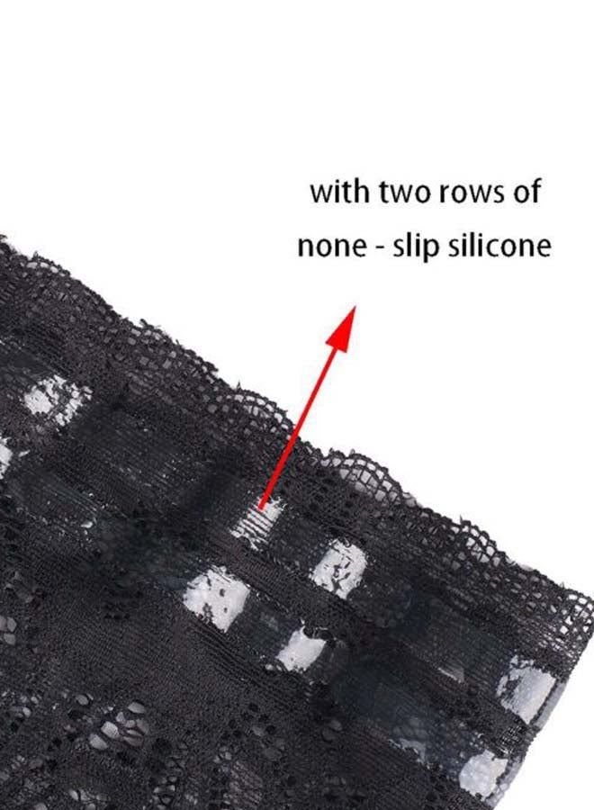 Lace Detailed Thigh Stocking Black - Image 4