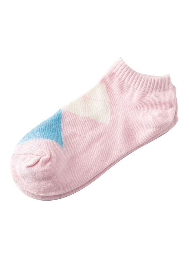 Pair Of Low Cut Socks Pink/White/Blue