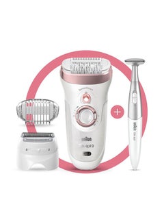 BRAUN Silk-Epil 9 SensoSmart Wet and Dry Epilator 3-in-1 Trimmer Rose Gold/White/silver  - Image 2