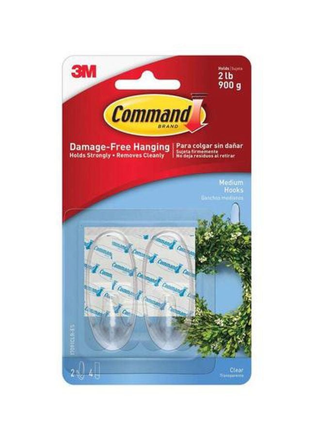 3M Pack Of 2 Command Hooks Clear