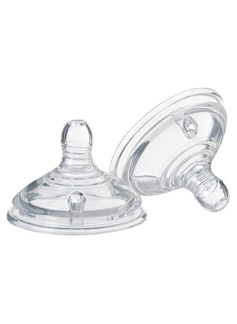 Closer To Nature Slow-Flow Teats, 0+ Months, Pack Of 2 - Clear