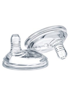 tommee tippee Closer To Nature Anti-Colic Fast Flow Teats, Pack Of 2, 6+ Months - Clear  - Image 1