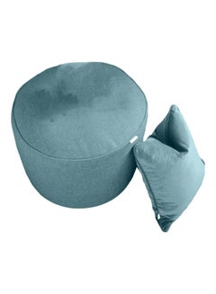 2-Piece Ottoman Pouf Set Light Blue