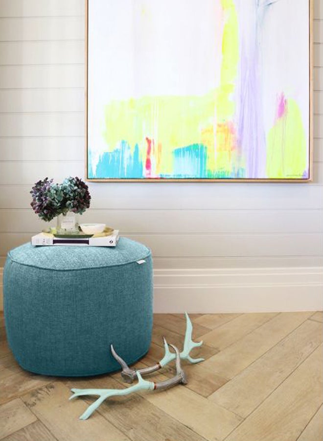 REGAL IN HOUSE - 2-Piece Ottoman Pouf Set Light Blue - Image 1
