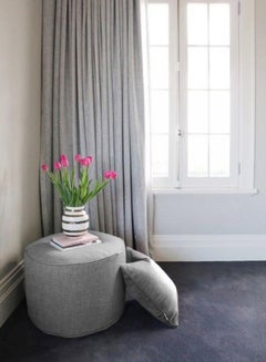 REGAL IN HOUSE 2-Piece Cylindrical Pouf Set Light Grey  - Image 3