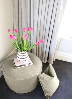 REGAL IN HOUSE Pouf With Cushion Light Beige  - Image 4