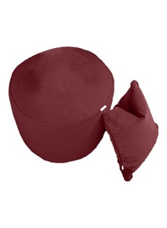 REGAL IN HOUSE Ottoman Pouf with Cushion Red  - Image 1