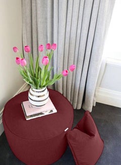 REGAL IN HOUSE Ottoman Pouf with Cushion Red  - Image 4