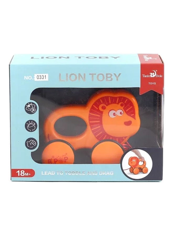 A lion pulling string game 15cm