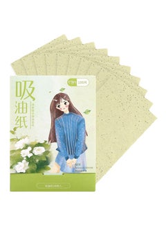 TOEON 100-Piece Tea Tree Oil Blotting Paper Set Green  - Image 1