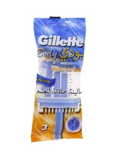 Gillette 3-Piece Body Disposable Razor Set Blue/White  - Image 1