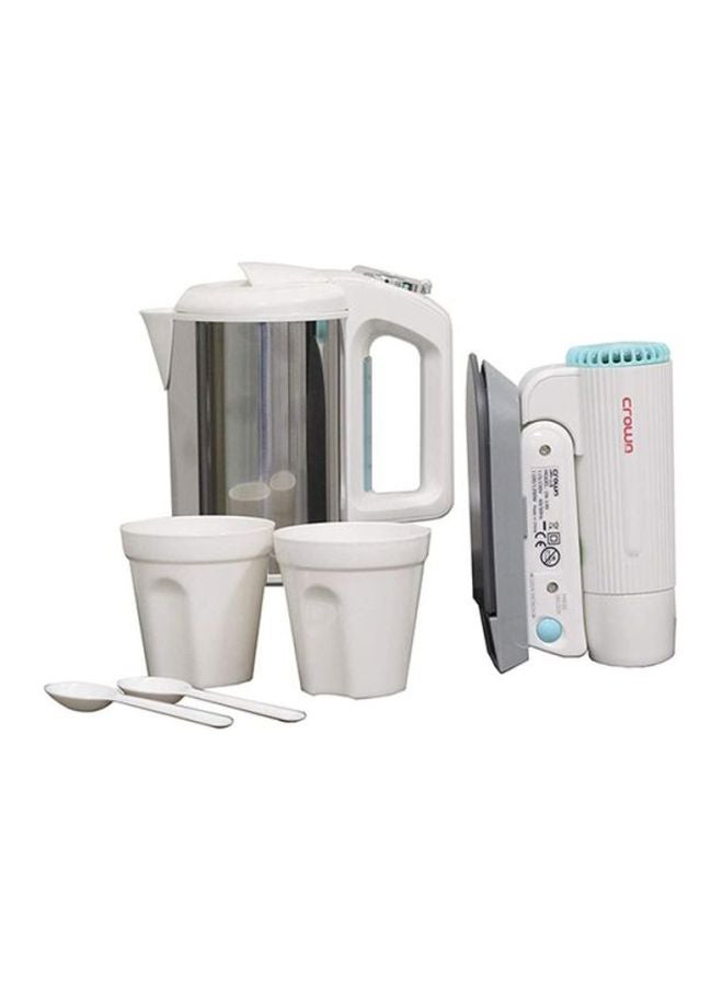 كراون لاين مجموعة مكونة من مجفف شعر مع غلاية كهربائية أبيض/فضي 10جرام - Image 1