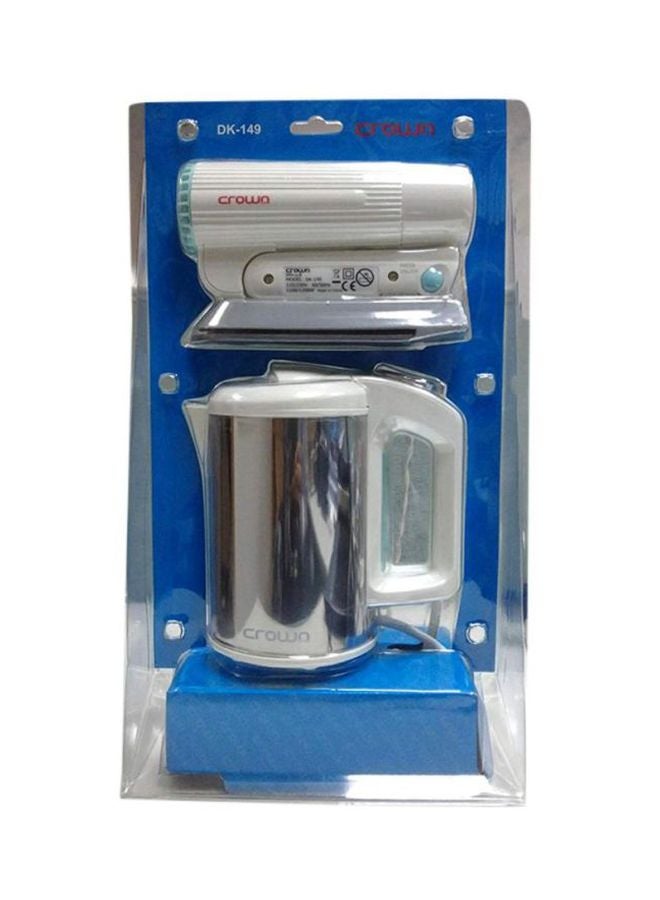 كراون لاين مجموعة مكونة من مجفف شعر مع غلاية كهربائية أبيض/فضي 10جرام - Image 5