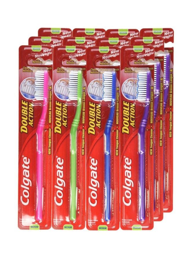 Colgate - Pack Of 12 Double Action Toothbrush Multicolour - Image 1