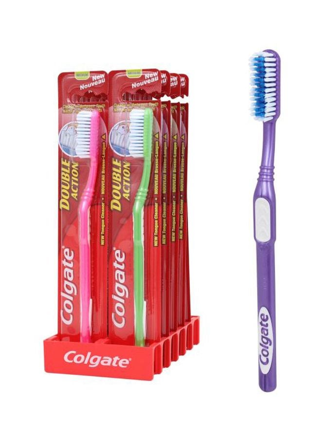 Colgate - Pack Of 12 Double Action Toothbrush Multicolour - Image 1