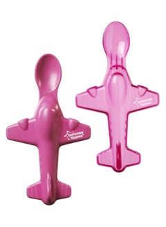 tommee tippee Explora Aeroplane Spoon, Pack Of 2 - Pink 