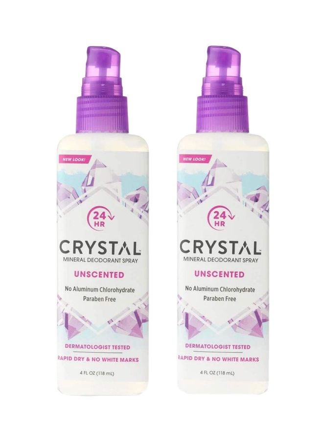 كريستال مجموعة بخاخ مزيل عرق بالمعادن مكونة من قطعتين 2x118ملليلتر - Image 1