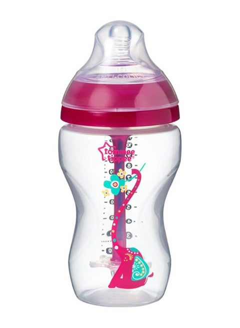 Advanced Anti-Colic Feeding Bottle, 340ml - Clear/Pink