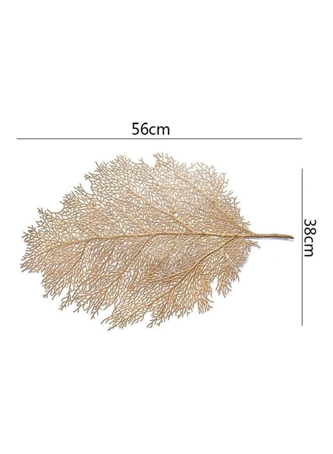 Decorative Heat Resistant Leaf Pattern Table Placemat Gold 56x38cm - Image 5