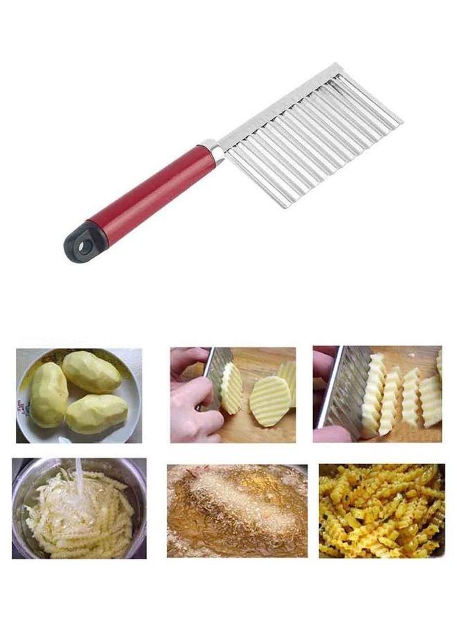 Stainless Steel Potato Wavy Edged Knife Silver 22x6cm - Image 4