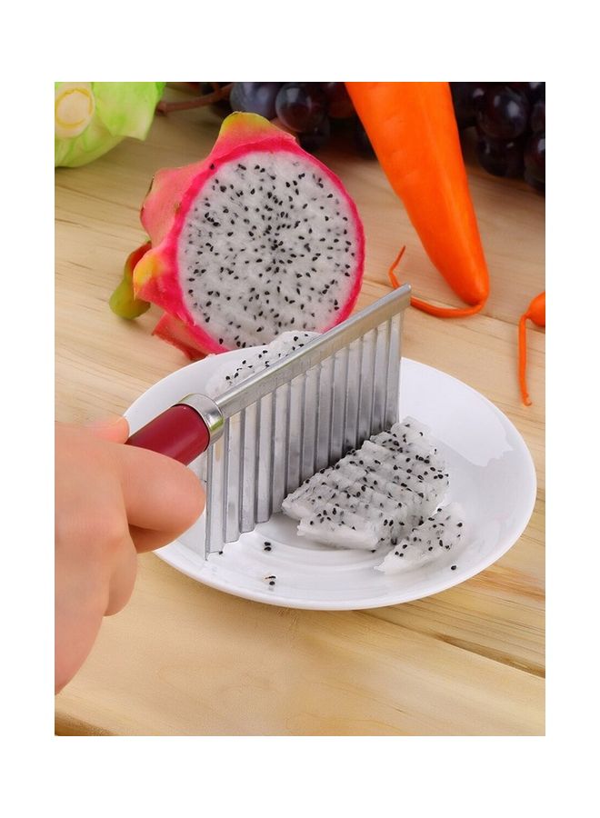 Stainless Steel Potato Wavy Edged Knife Silver 22x6cm - Image 5